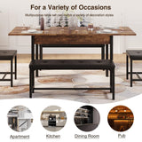 47''- 63'' Extendable Dining Table Set for 4-8 Person