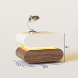 Modern Nightstand 2 Drawer Bedside Table with Light